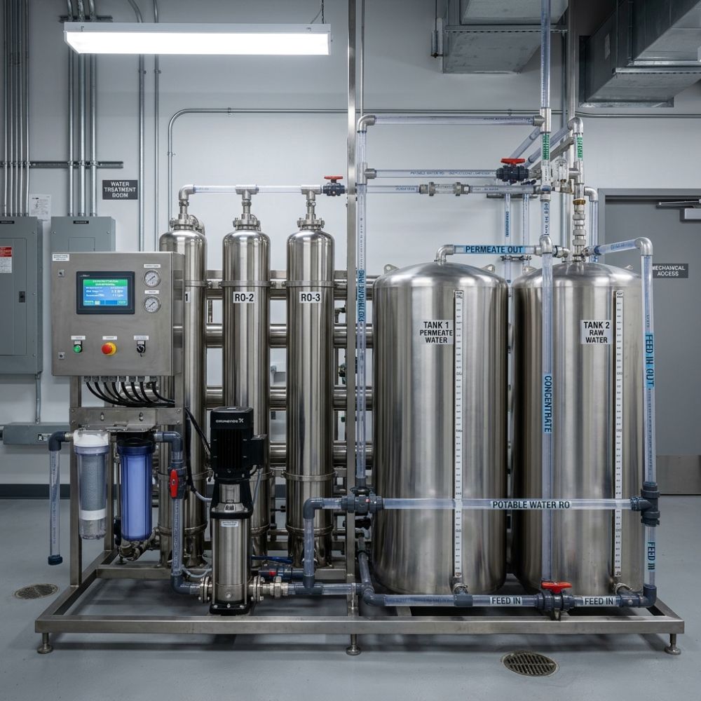 THI CÔNG HỆ THỐNG LỌC NƯỚC BÁN CÔNG NGHIỆP TẠI BỆNH VIỆN ĐA KHOA QUỐC TẾ
