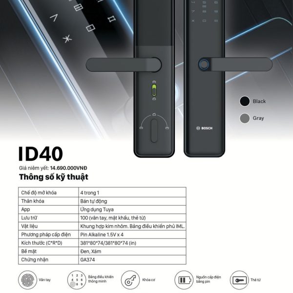 Khóa thông minh Bosch ID40