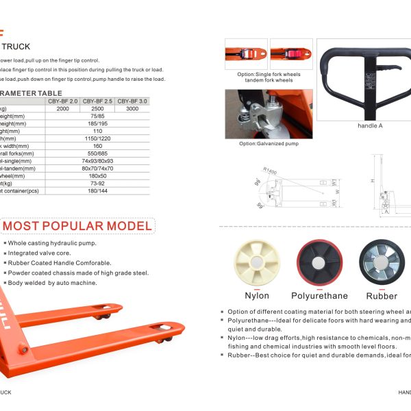 Xe nâng tay thấp NIULI CBY-BF30 (3.0 Tấn)